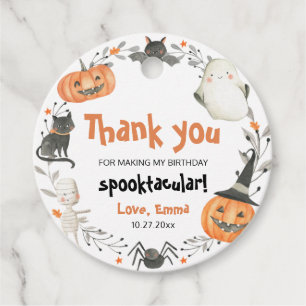 Cute Halloween Ghost Spooktacular Birthday Party Favour Tags