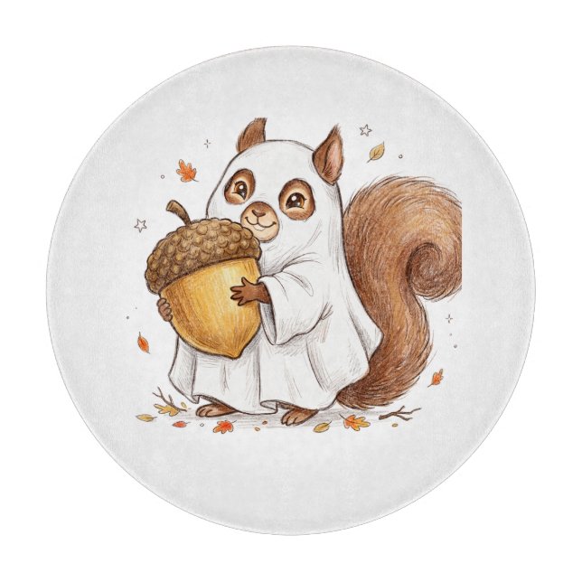 Cute Halloween Ghost Squirrel Custom Favour Classi Cutting Board (Front)