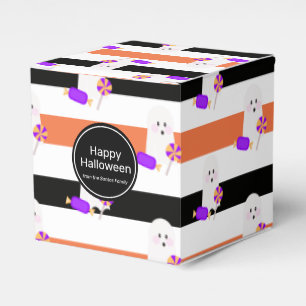 Cute Halloween Ghost Stripes Trick or Treat Candy Favour Box