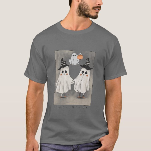 Cute Halloween Ghost T-Shirt (Front)