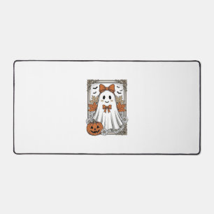 Cute Halloween Ghost Vintage Engraving Shirt Desig Desk Mat