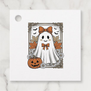 Cute Halloween Ghost Vintage Engraving Shirt Desig Favour Tags