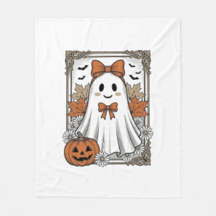 Cute Halloween Ghost Vintage Engraving Shirt Desig Fleece Blanket