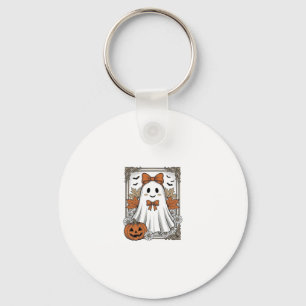 Cute Halloween Ghost Vintage Engraving Shirt Desig Key Ring