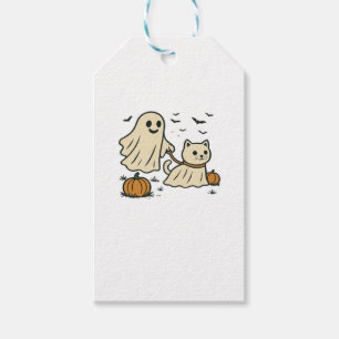 Cute Halloween Ghost Walking Ghost Cat Classic T-S Gift Tags