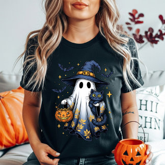 Cute Halloween Ghost Witch | Spooky Trick or Treat Tri-Blend Shirt