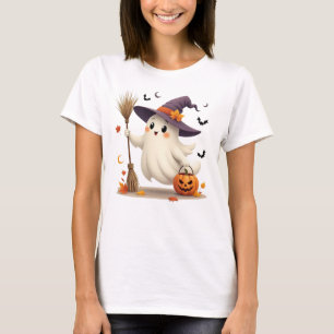 Cute Halloween Ghost Witch T-Shirt