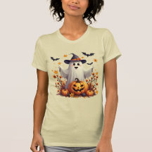 Cute Halloween Ghost with Witch Hat