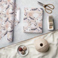 Cute Halloween Ghost Wrapping Paper | Kawaii Spook