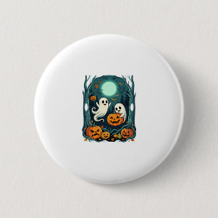 Cute Halloween Ghosts and Jack O Lantern Forest (2 6 Cm Round Badge