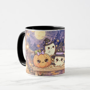 Cute Halloween Ghosts and Pumpkin Mug