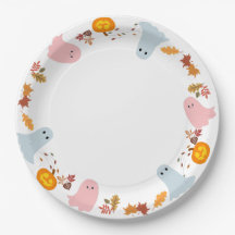 cute halloween ghosts and pumpkins