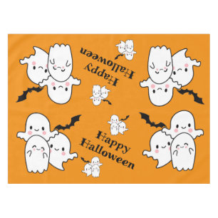 Cute Halloween Ghosts Bats Personalise Tablecloth