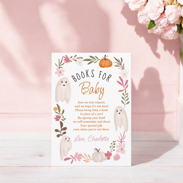 Cute Halloween Ghosts books for baby shower Enclosure Card (Cute Halloween Ghosts books for baby shower Enclosure Card)