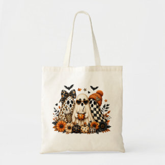 Cute Halloween Ghosts Fall Canvas Tote Bag
