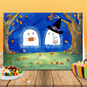 Cute Halloween ghosts greetingcard by Nicole Janes Card