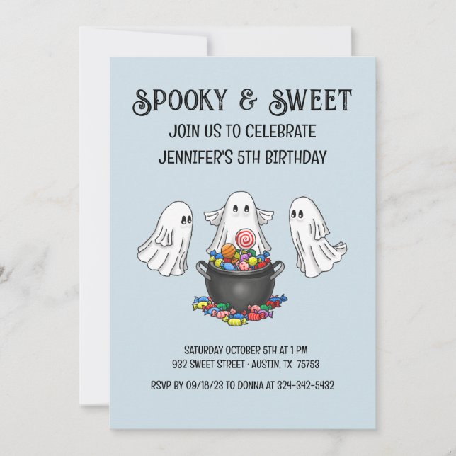Cute Halloween Ghosts Invitation (Front)