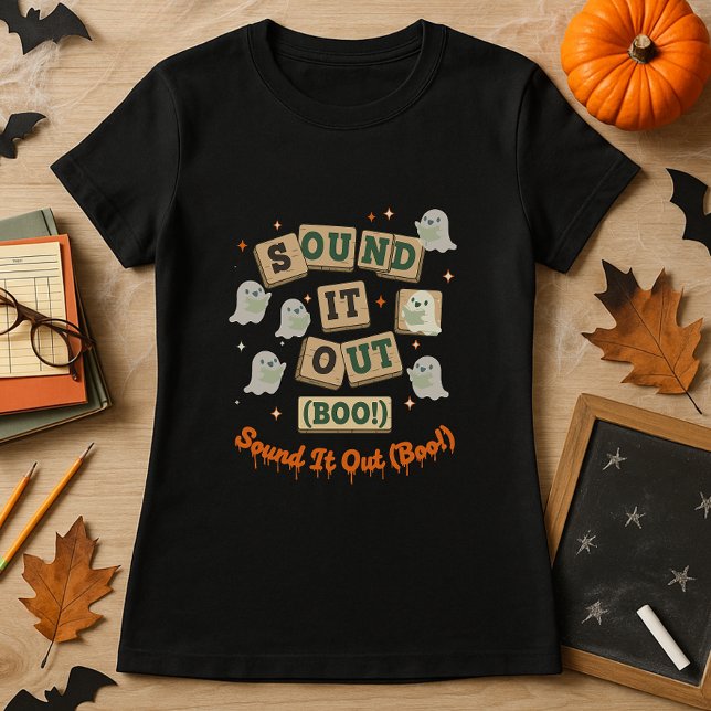 Cute Halloween Gift for Phonics Teachers & Readers T-Shirt (Creator Uploaded)