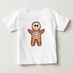 Cute Halloween Gingerbread Skeleton Cookie Baby T-Shirt
