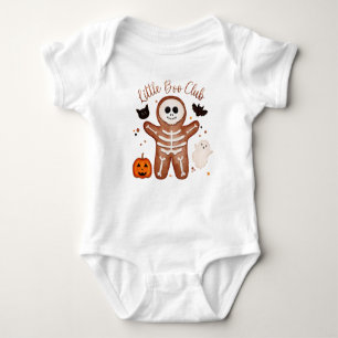 Cute Halloween Gingerbread Skeleton Little Boo  Baby Bodysuit