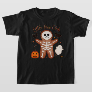 Cute Halloween Gingerbread Skeleton Little Boo  T-Shirt