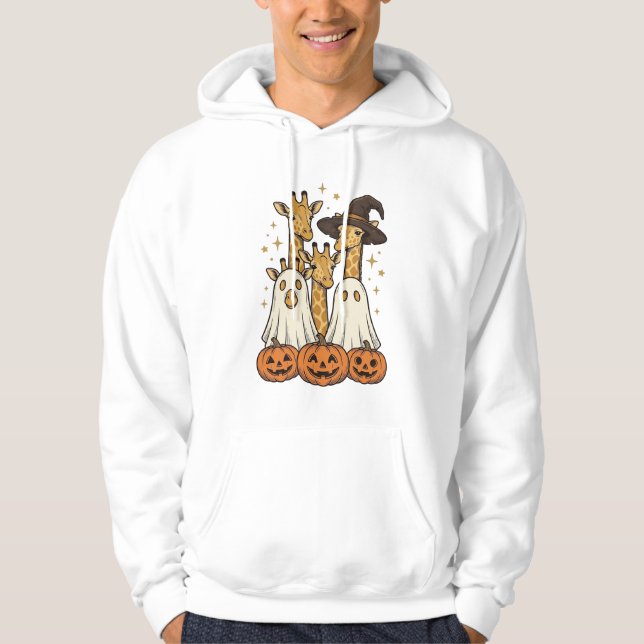 Cute Halloween Giraffe Ghost Pumpkin Shirt Design_ (Front)