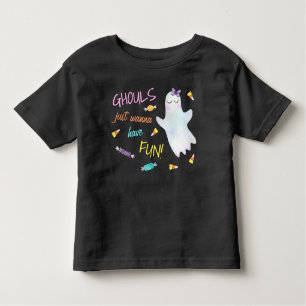 Cute Halloween Girls   Ghouls Just Wanna Have Fun Toddler T-Shirt