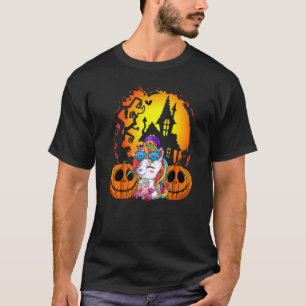Cute Halloween Girls Women Witchy Unicorn Hallowee T-Shirt