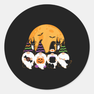 Cute Halloween Gnome Spooky Gardening Trick Or Tre Classic Round Sticker
