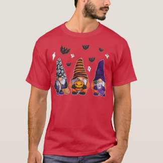 Cute Halloween Gnomes Autumn Pumpkins Fall Holiday T-Shirt