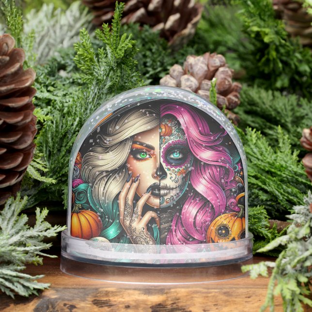 Cute Halloween Gothic Girl Snowglobe (Winter)