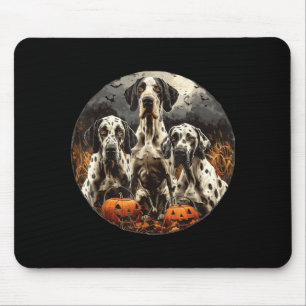 Cute Halloween Great Dane Dogs Spooky Pumpkin Mouse Pad