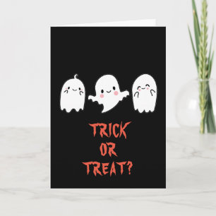 Cute Halloween Greeting Card, Trick or Treat Card