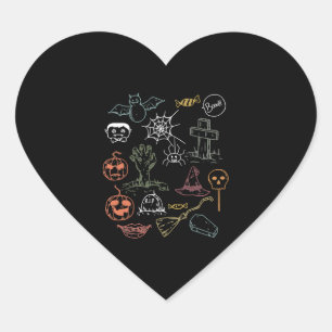 Cute Halloween Halloween Boo Pumpkin Heart Sticker