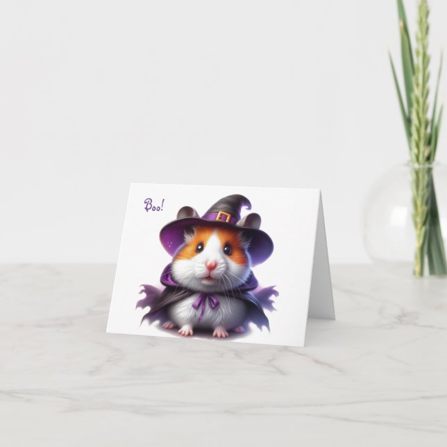 Cute Halloween Hamster Greeting Card (Front)