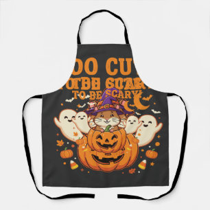 Cute Halloween Hamster Pumpkin Ghost Design_1 Apron