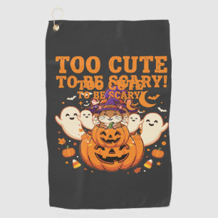 Cute Halloween Hamster Pumpkin Ghost Design_1 Golf Towel