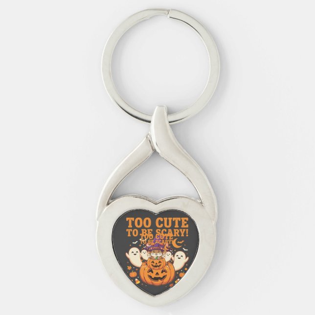 Cute Halloween Hamster Pumpkin Ghost Design_1 Key Ring (Front)