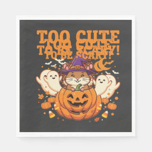 Cute Halloween Hamster Pumpkin Ghost Design_1 Napkin