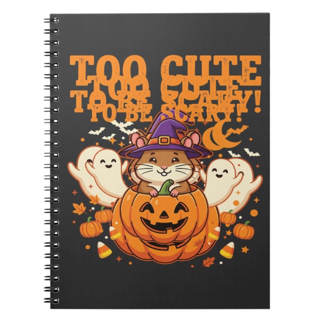 Cute Halloween Hamster Pumpkin Ghost Design_1 Notebook (Front)
