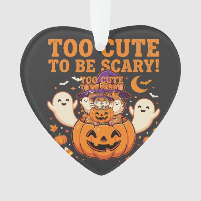 Cute Halloween Hamster Pumpkin Ghost Design_1 Ornament (Front)