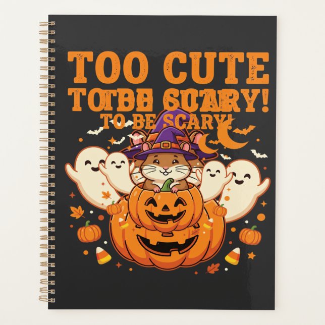 Cute Halloween Hamster Pumpkin Ghost Design_1 Planner (Front)