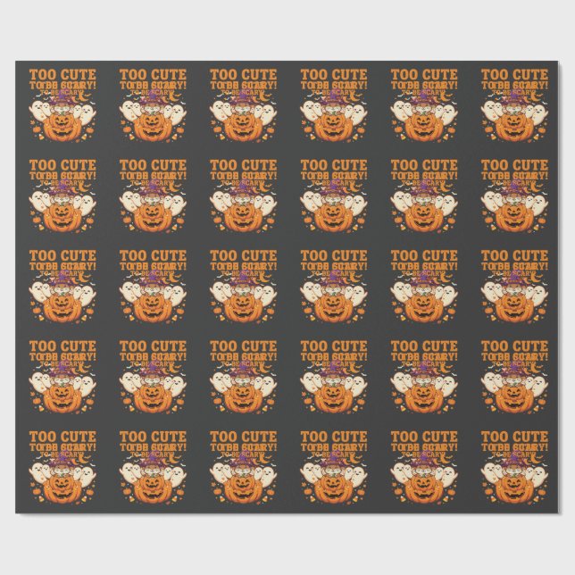 Cute Halloween Hamster Pumpkin Ghost Design_1 Wrapping Paper (Flat)