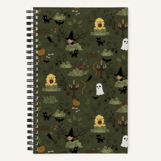 Cute Halloween Haunted Forest Pattern Notebook