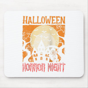 Cute Halloween Horror Night Decor Raglan Baseball  Mouse Pad