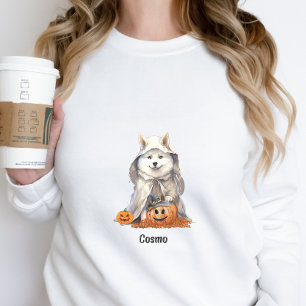 Cute Halloween Husky Dog Ghost  Personalised  Sweatshirt