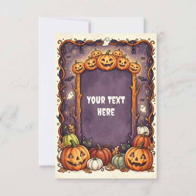 Cute Halloween Invitation Card 2026 #7 (Front)