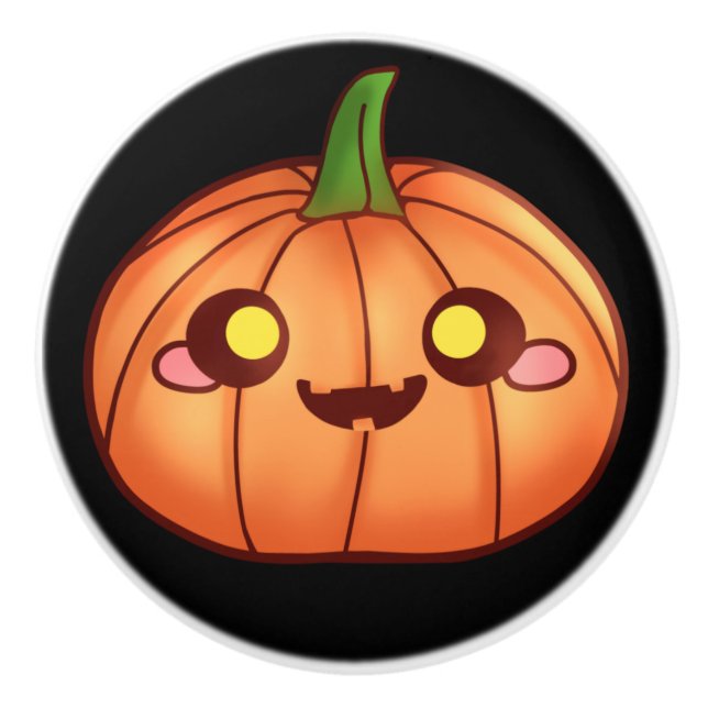 Cute Halloween Jack O Lantern  Ceramic Knob (Front)