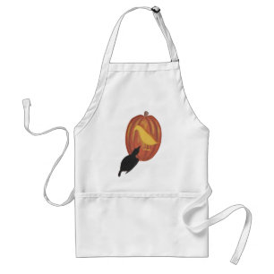 Cute Halloween Jack O'Lantern and Crow Standard Apron