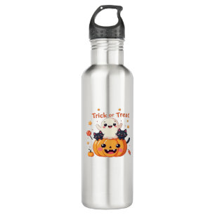 Cute Halloween - Kawaii Ghost and Black Cats Class 710 Ml Water Bottle